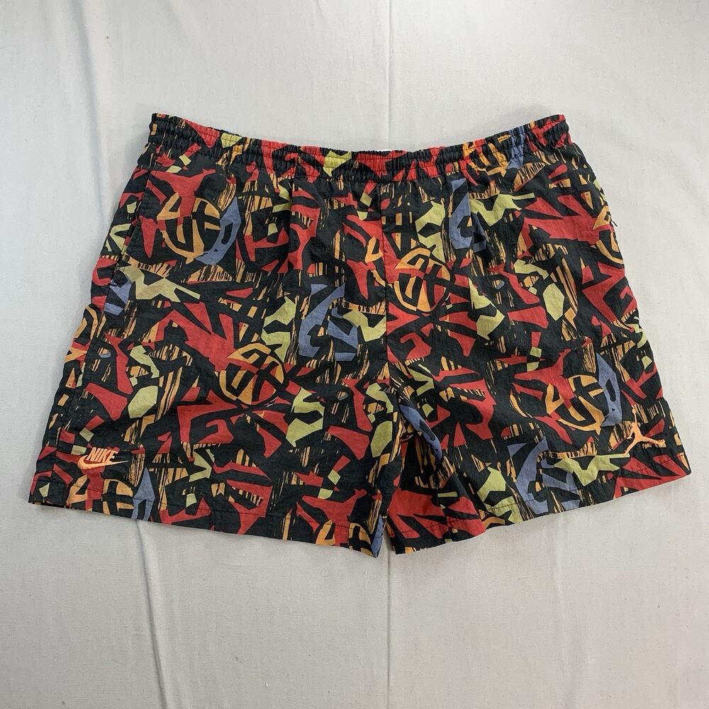 Vtg 90s NIKE Air Jordan 9 African Graphic Shorts All Over Print Adult Size XL